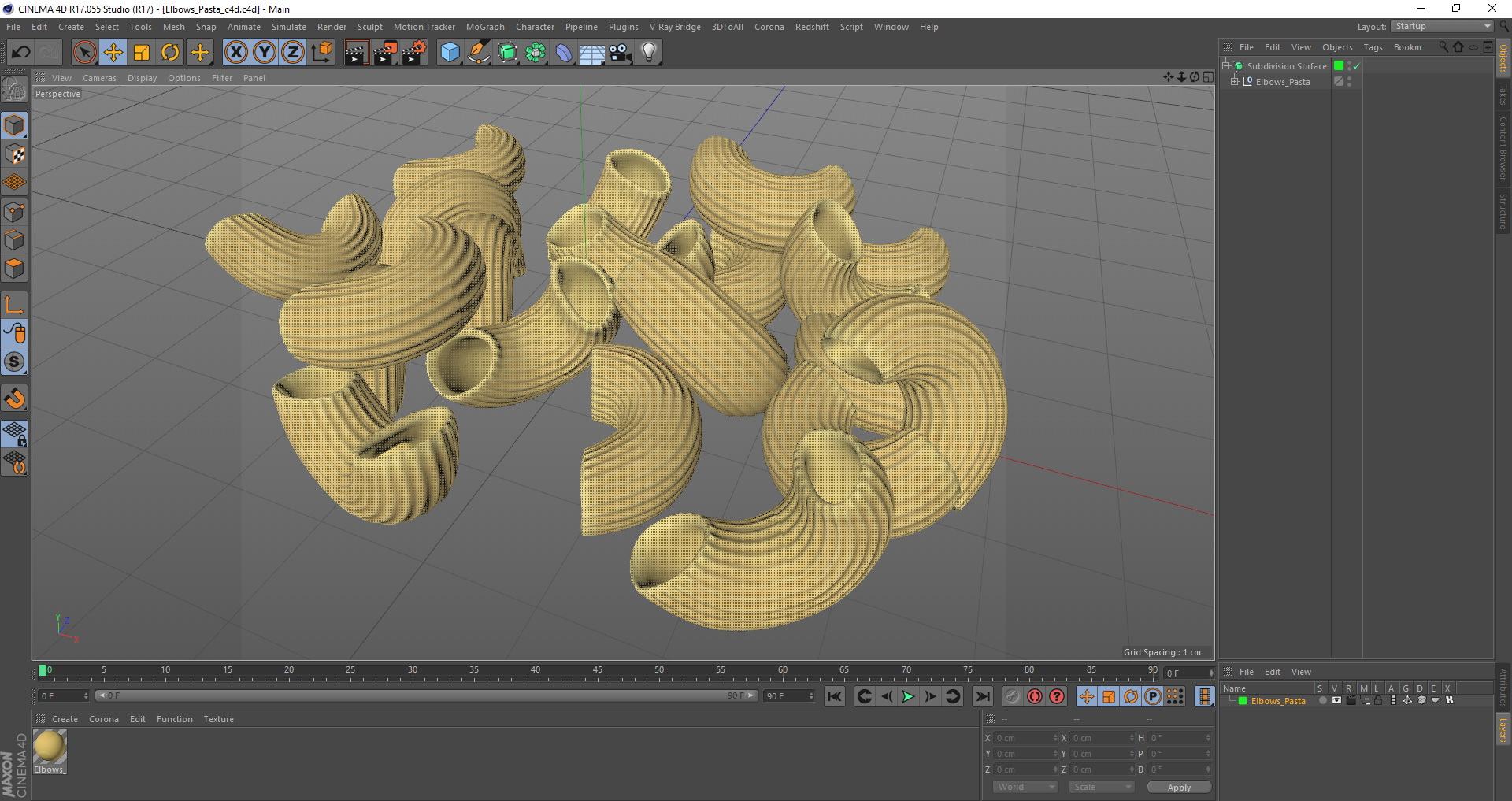 Elbows Pasta 3D