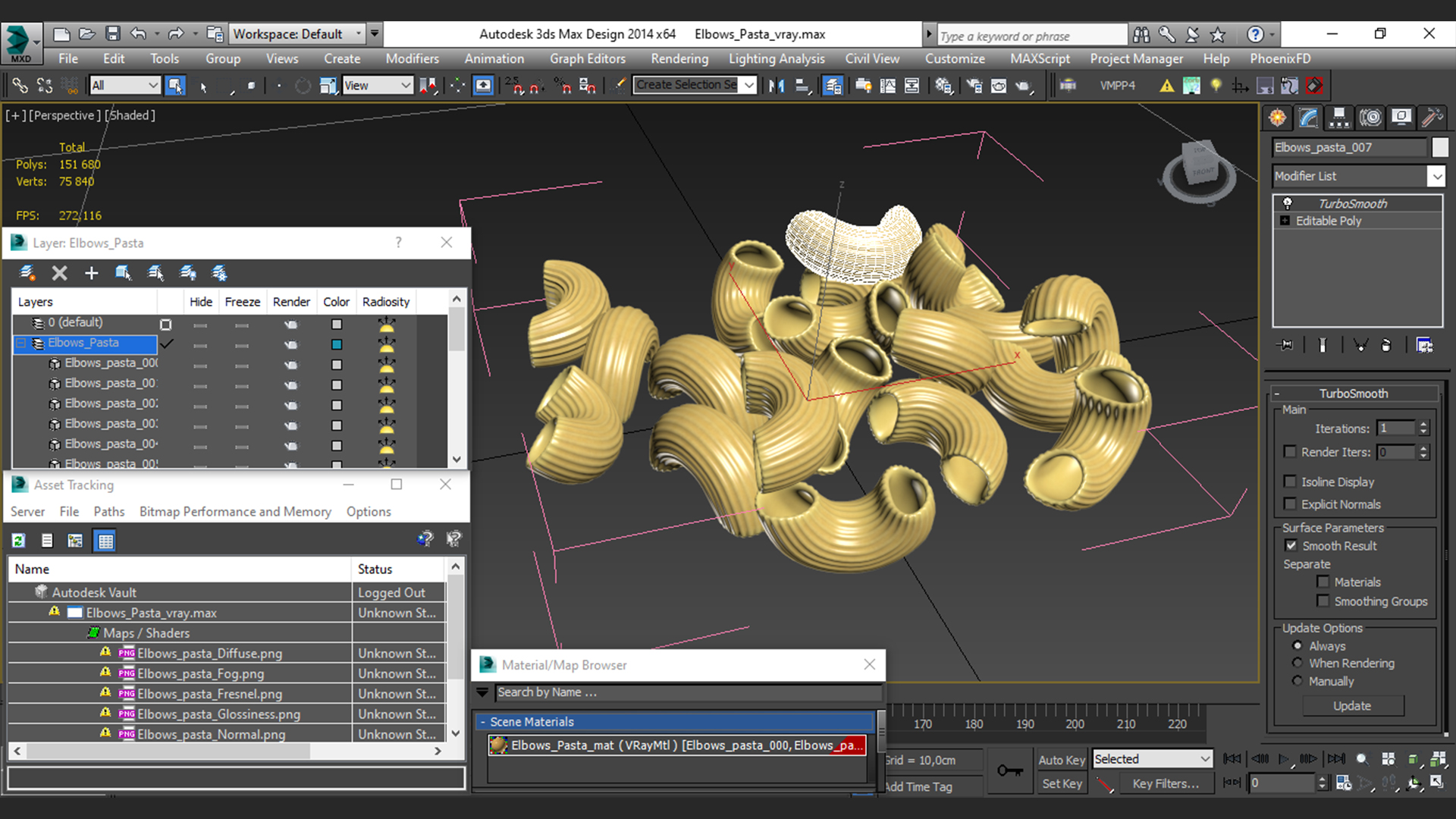 Elbows Pasta 3D