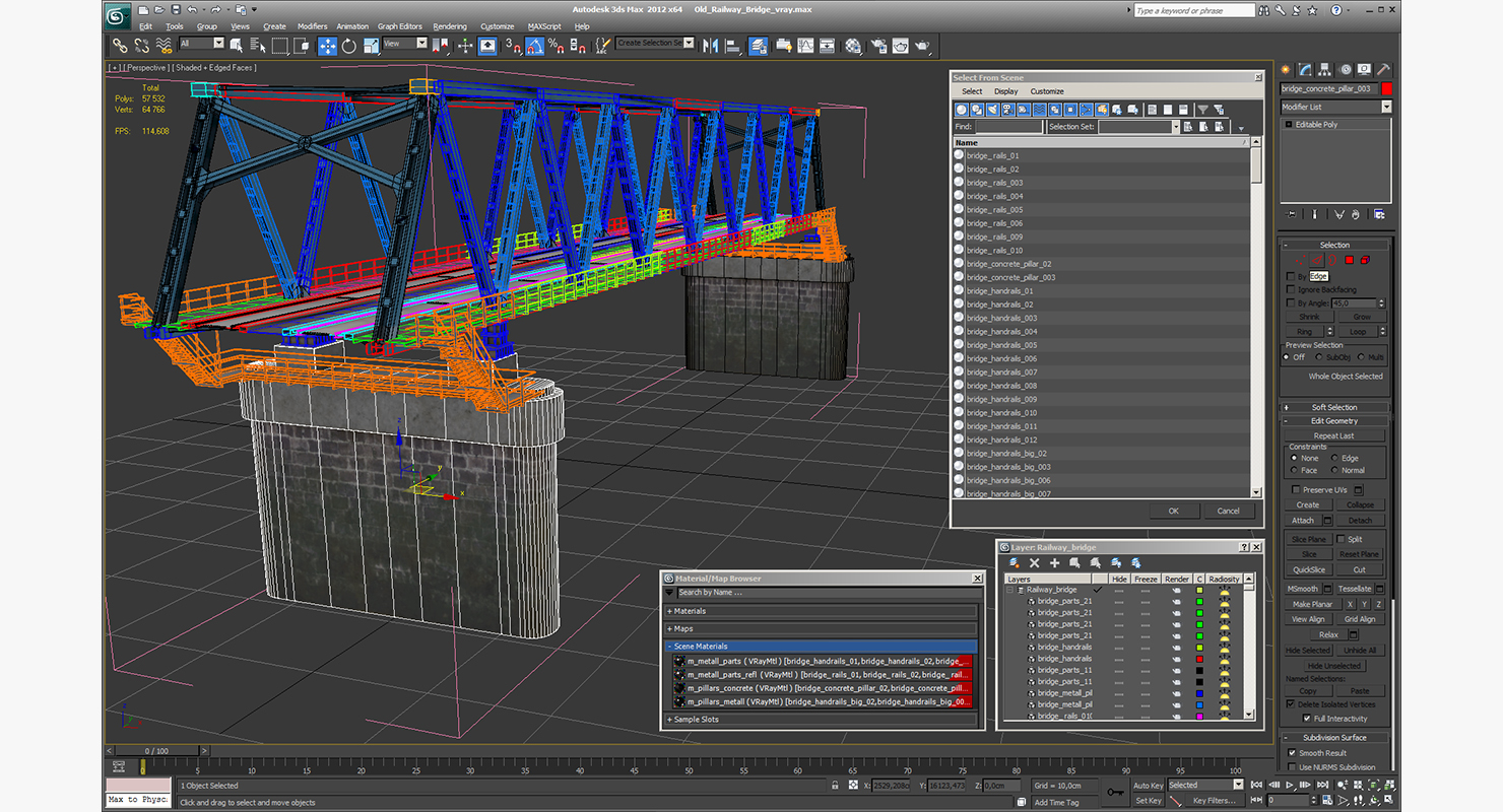 3D Old Railway Bridge model