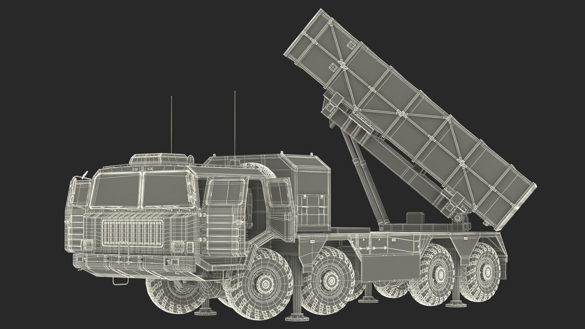 3D Chinese MLRS WS-2D Green Camouflage Rigged for Maya