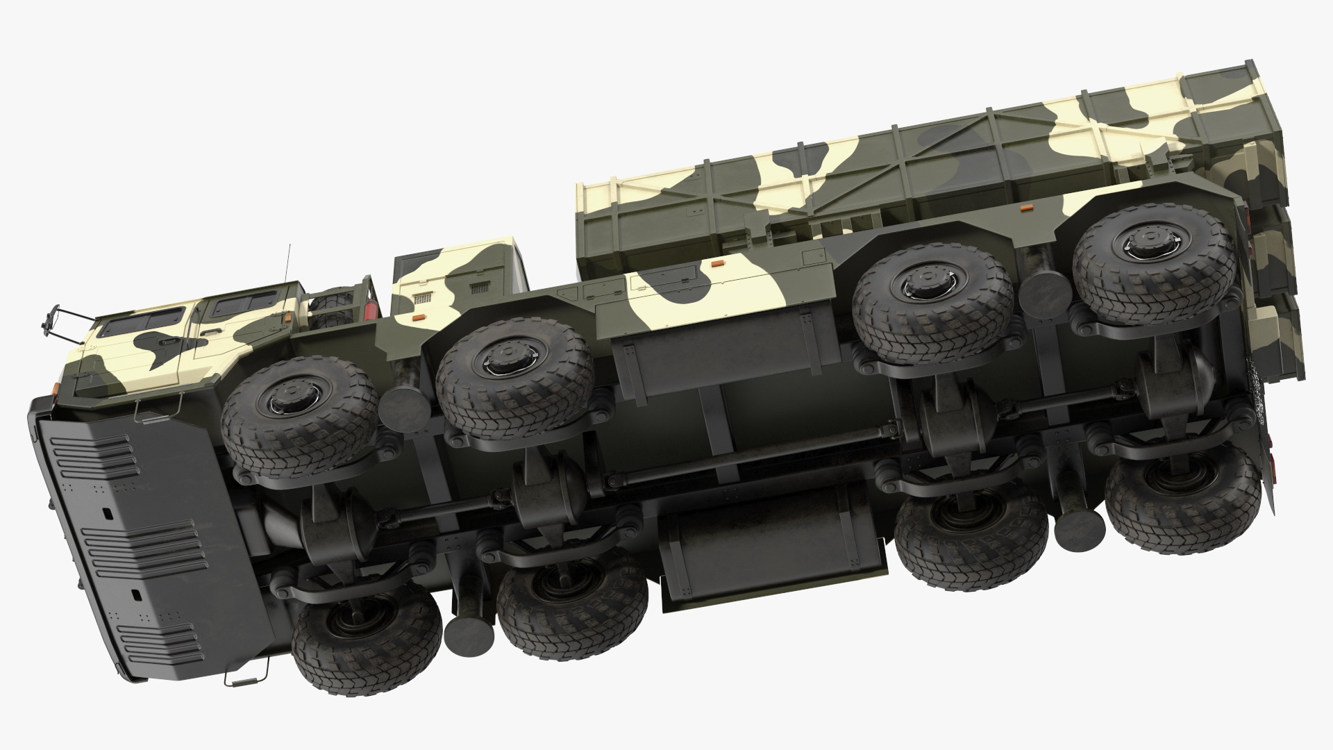 3D Chinese MLRS WS-2D Green Camouflage Rigged for Maya