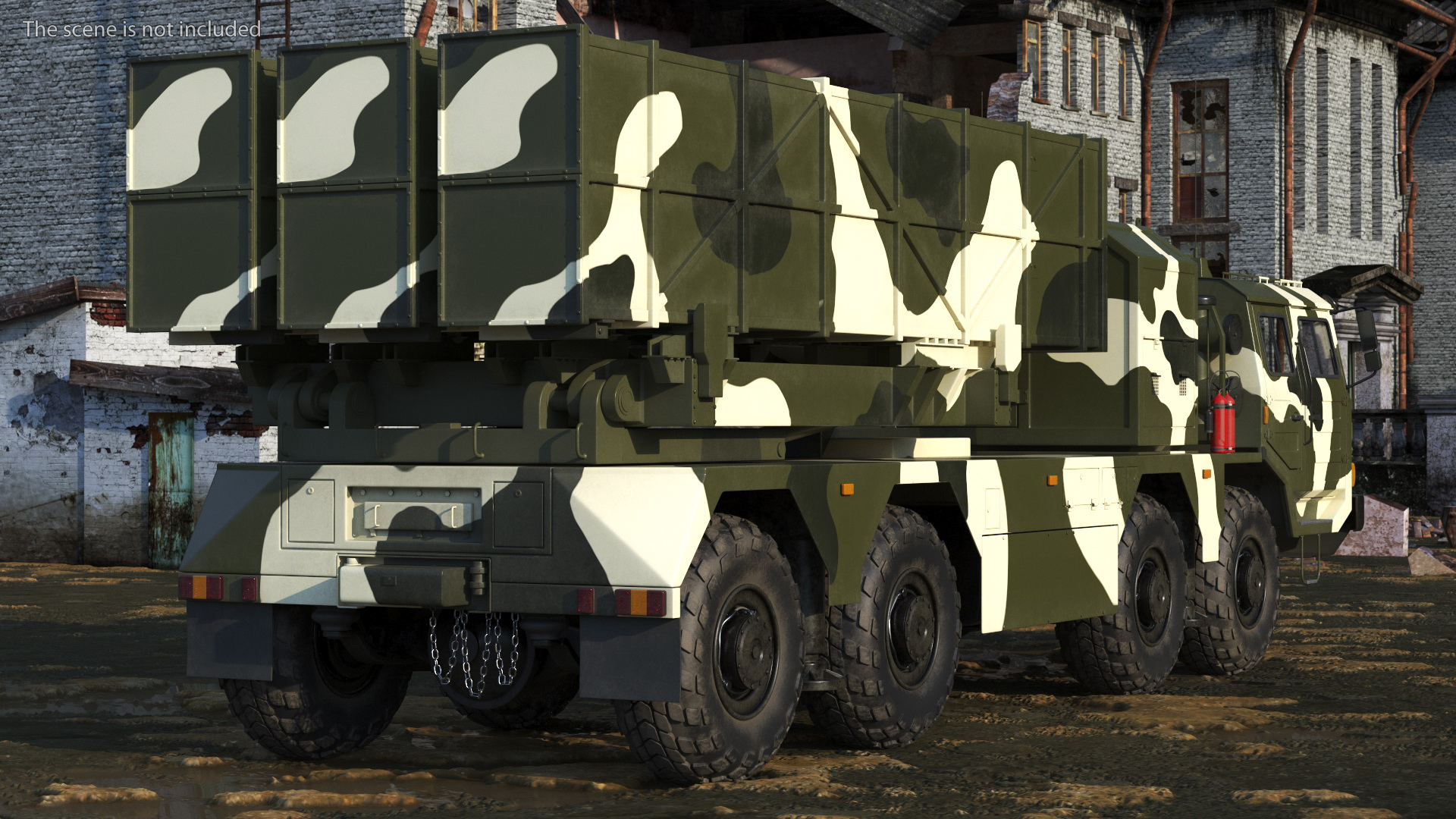 3D Chinese MLRS WS-2D Green Camouflage Rigged for Maya