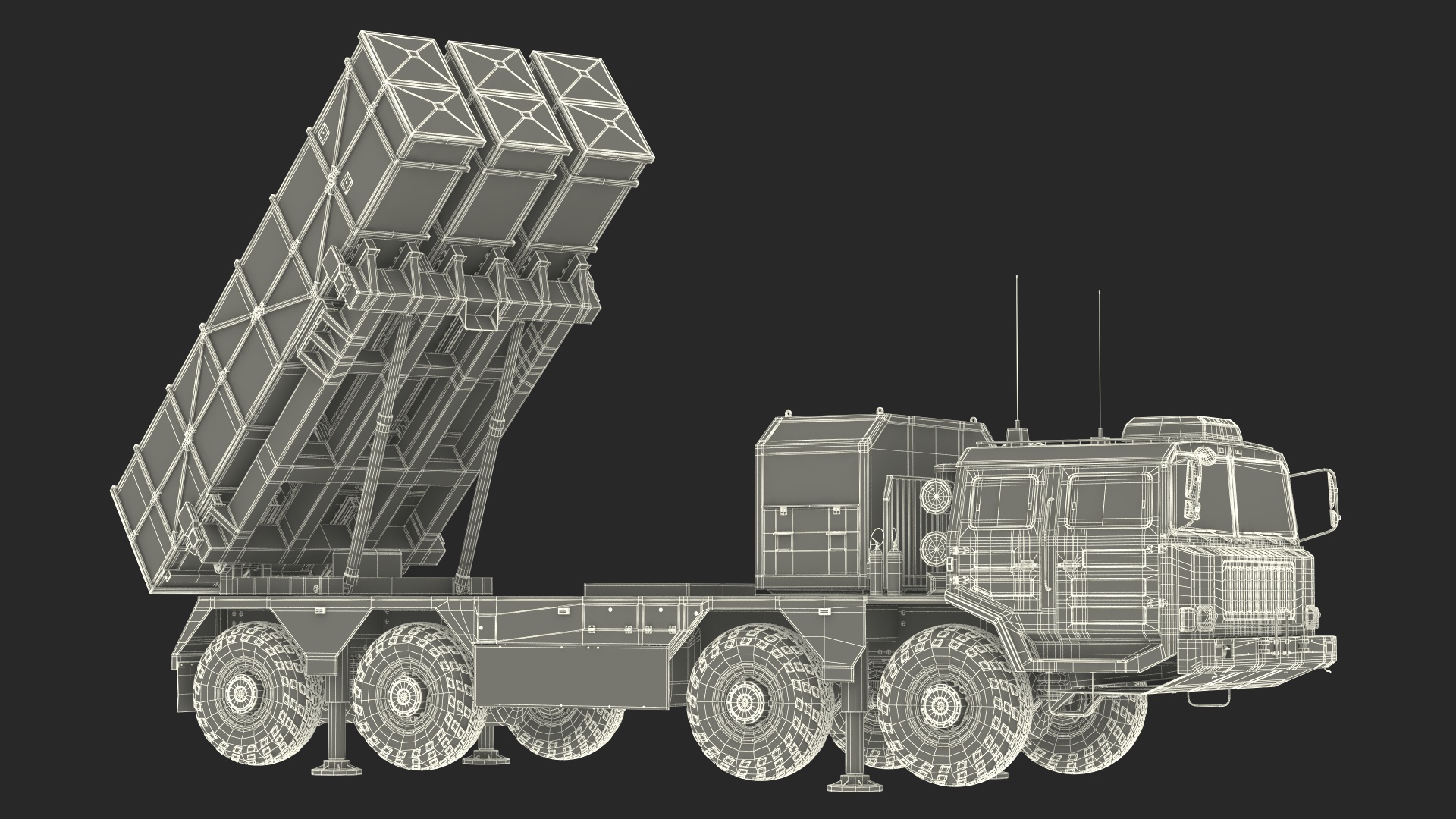 3D Chinese MLRS WS-2D Green Camouflage Rigged for Maya