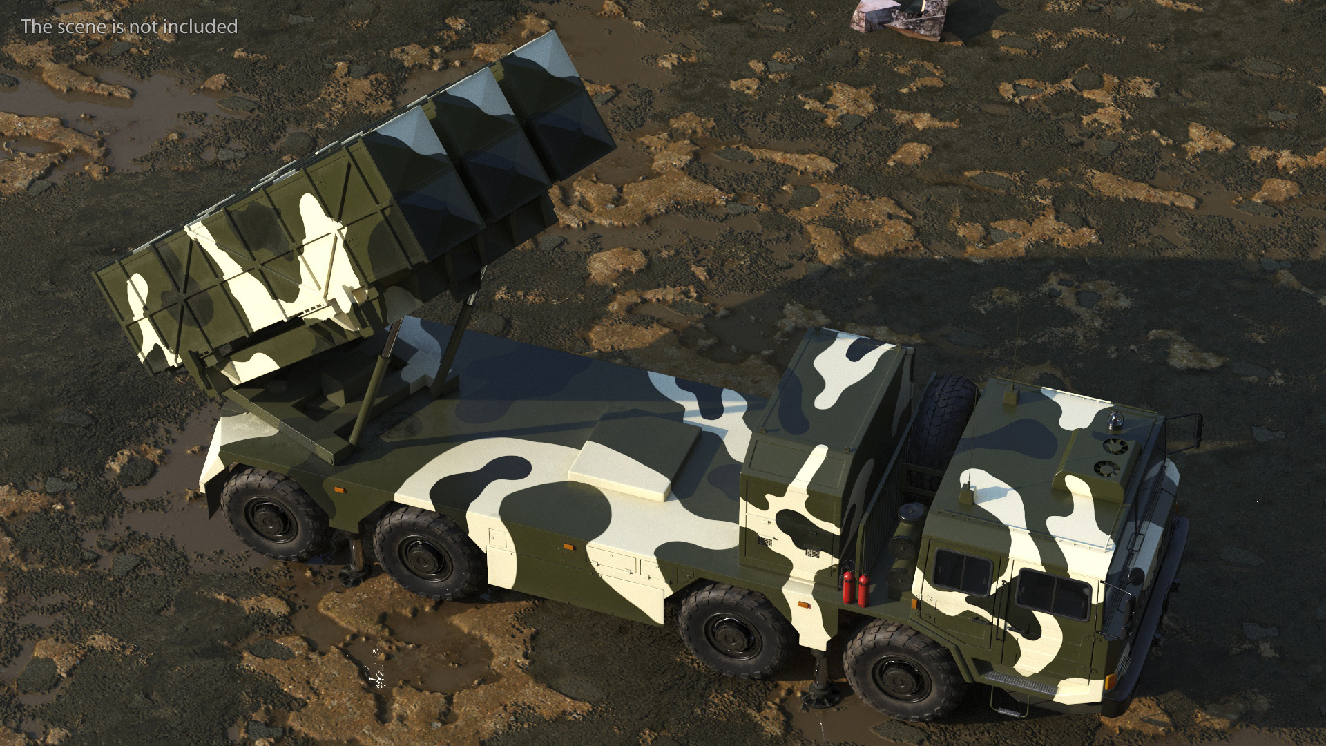 3D Chinese MLRS WS-2D Green Camouflage Rigged for Maya