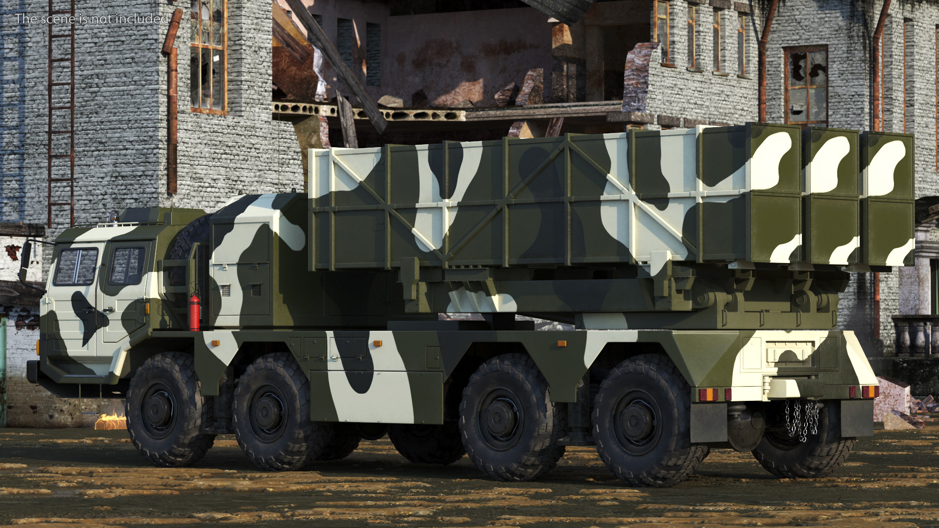3D Chinese MLRS WS-2D Green Camouflage Rigged for Maya