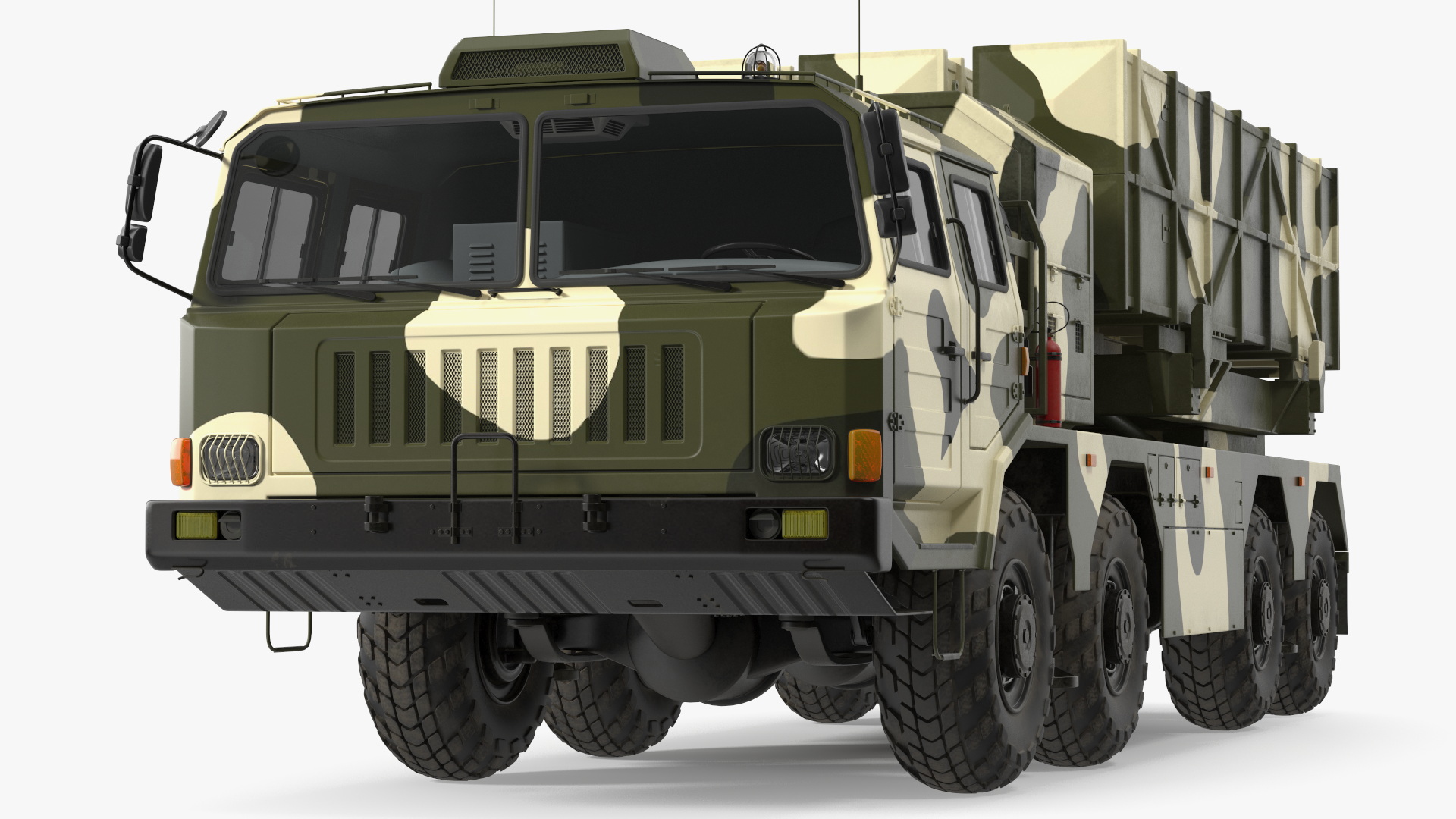3D Chinese MLRS WS-2D Green Camouflage Rigged for Maya
