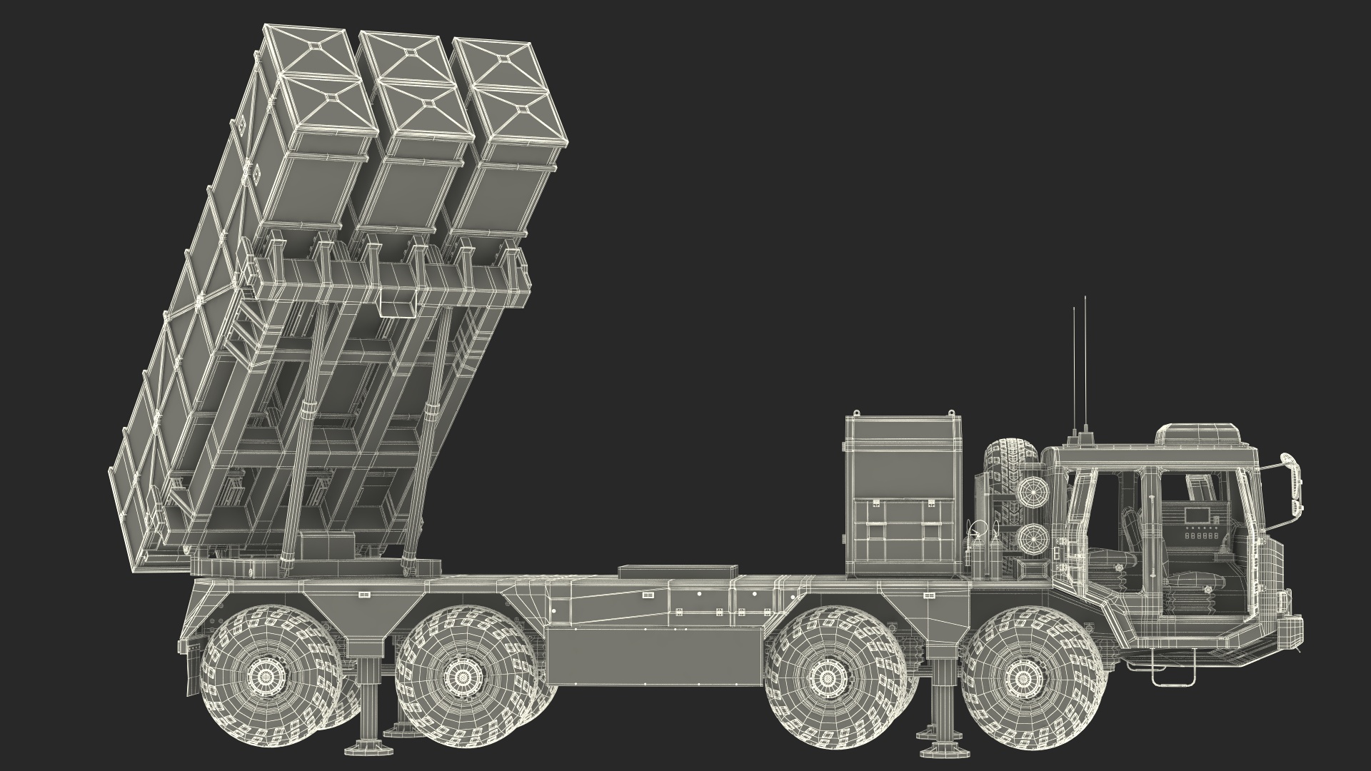3D Chinese MLRS WS-2D Green Camouflage Rigged for Maya