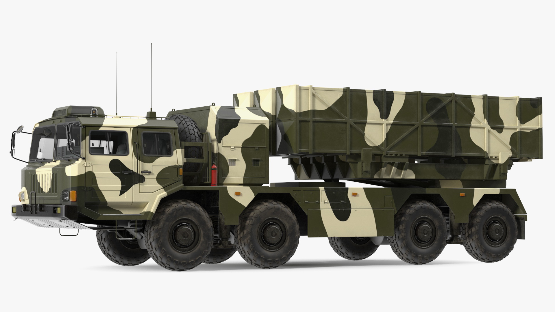 3D Chinese MLRS WS-2D Green Camouflage Rigged for Maya