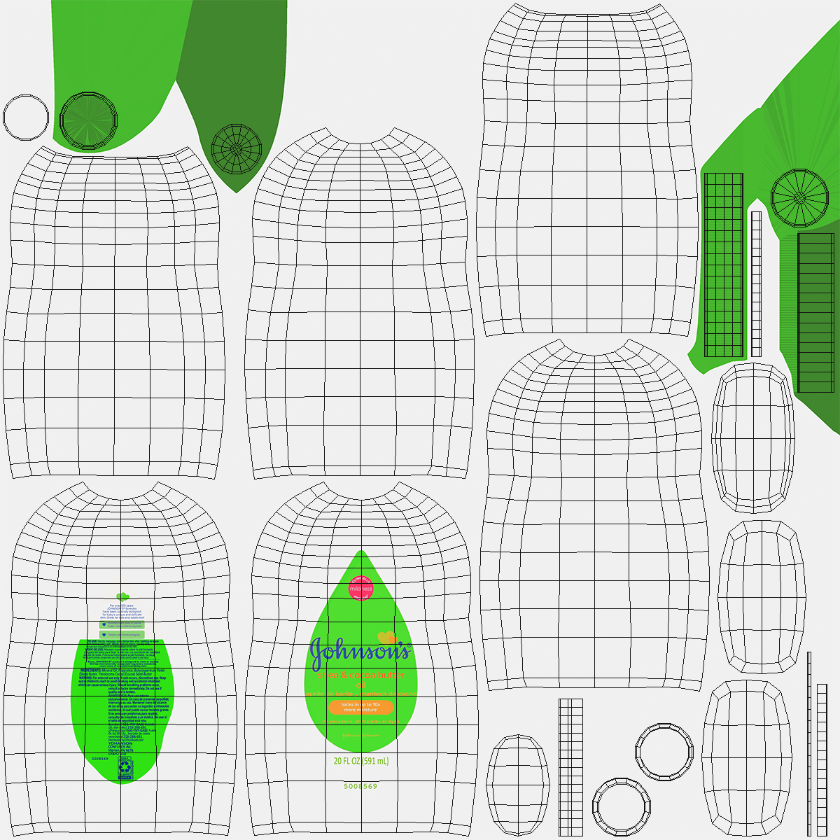 3D Johnsons Aloe Oil Green model