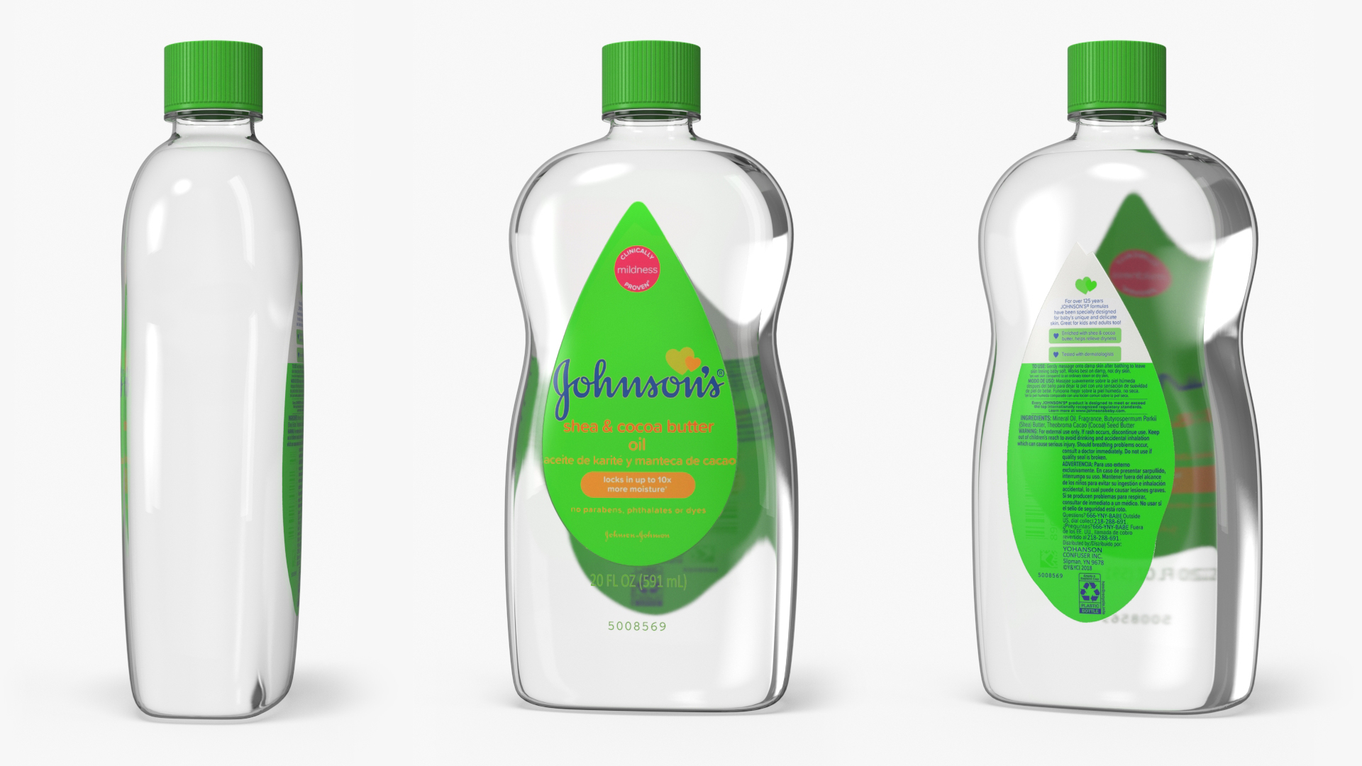 3D Johnsons Aloe Oil Green model
