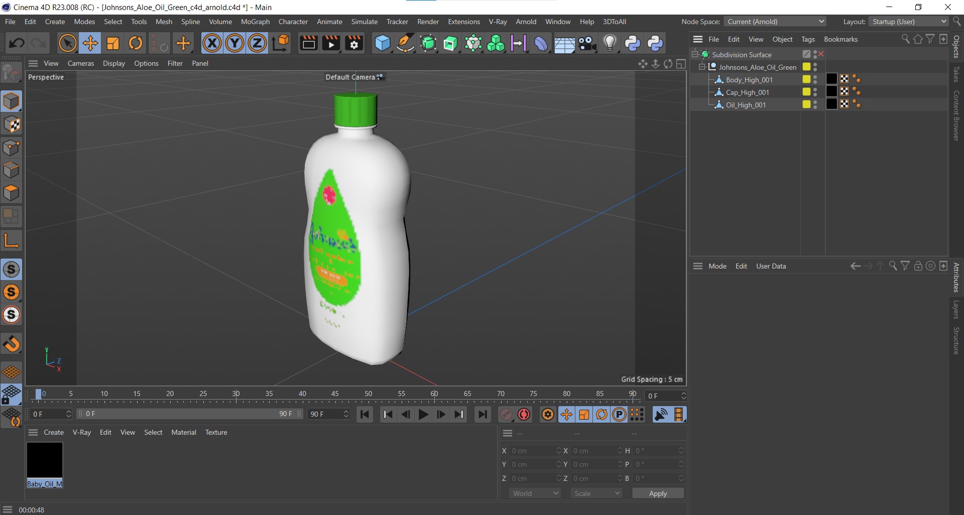 3D Johnsons Aloe Oil Green model