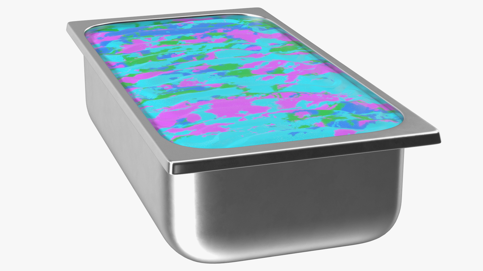 3D Colorful Ice Cream Tray Untouched Surface