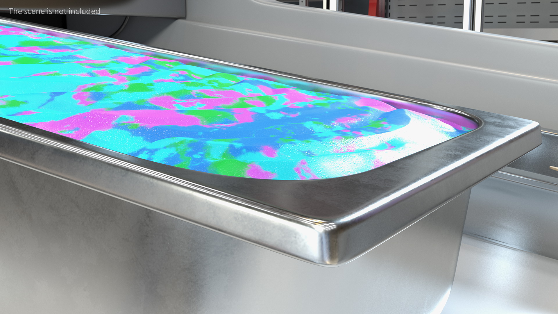 3D Colorful Ice Cream Tray Untouched Surface