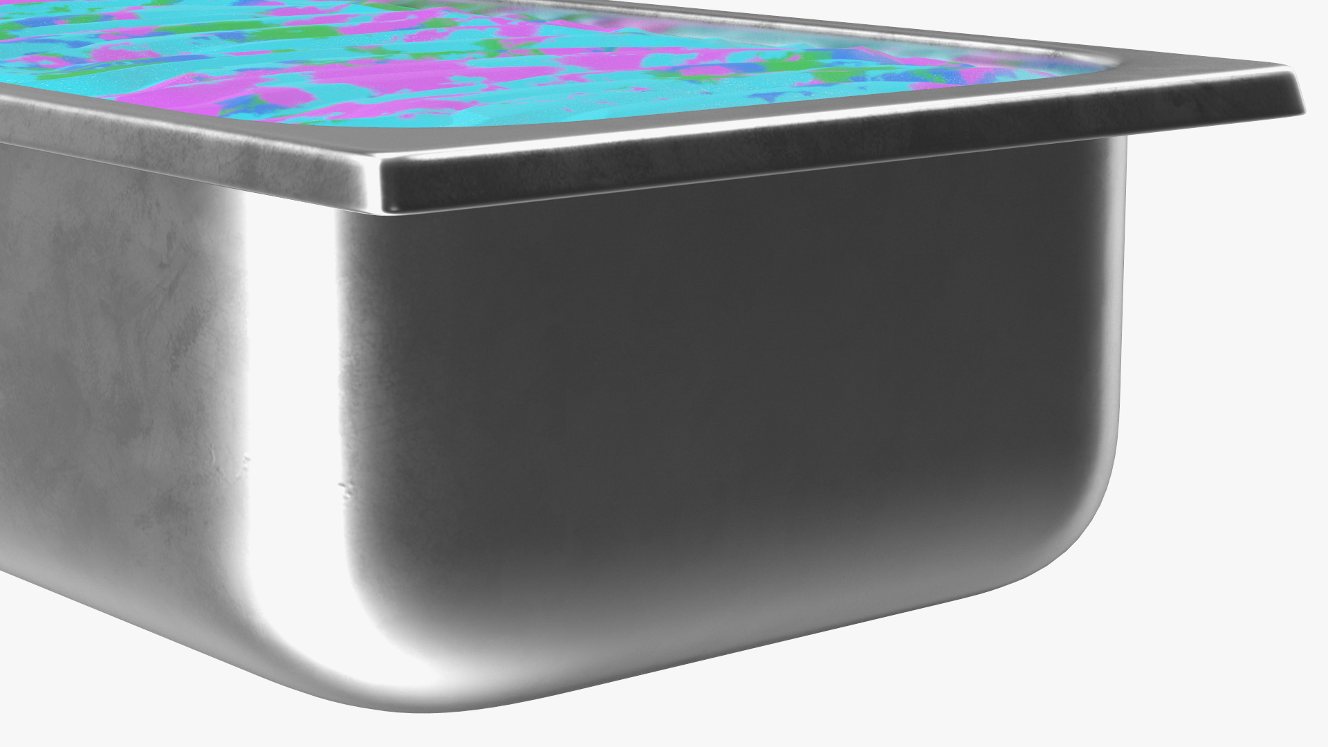 3D Colorful Ice Cream Tray Untouched Surface