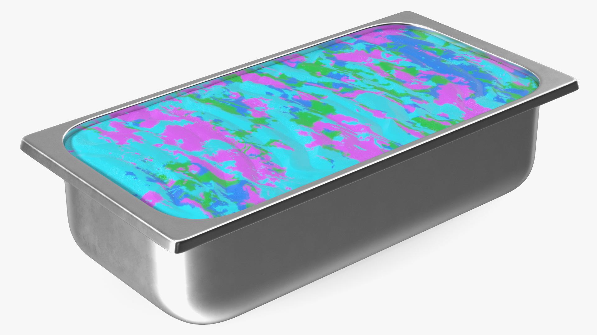 3D Colorful Ice Cream Tray Untouched Surface