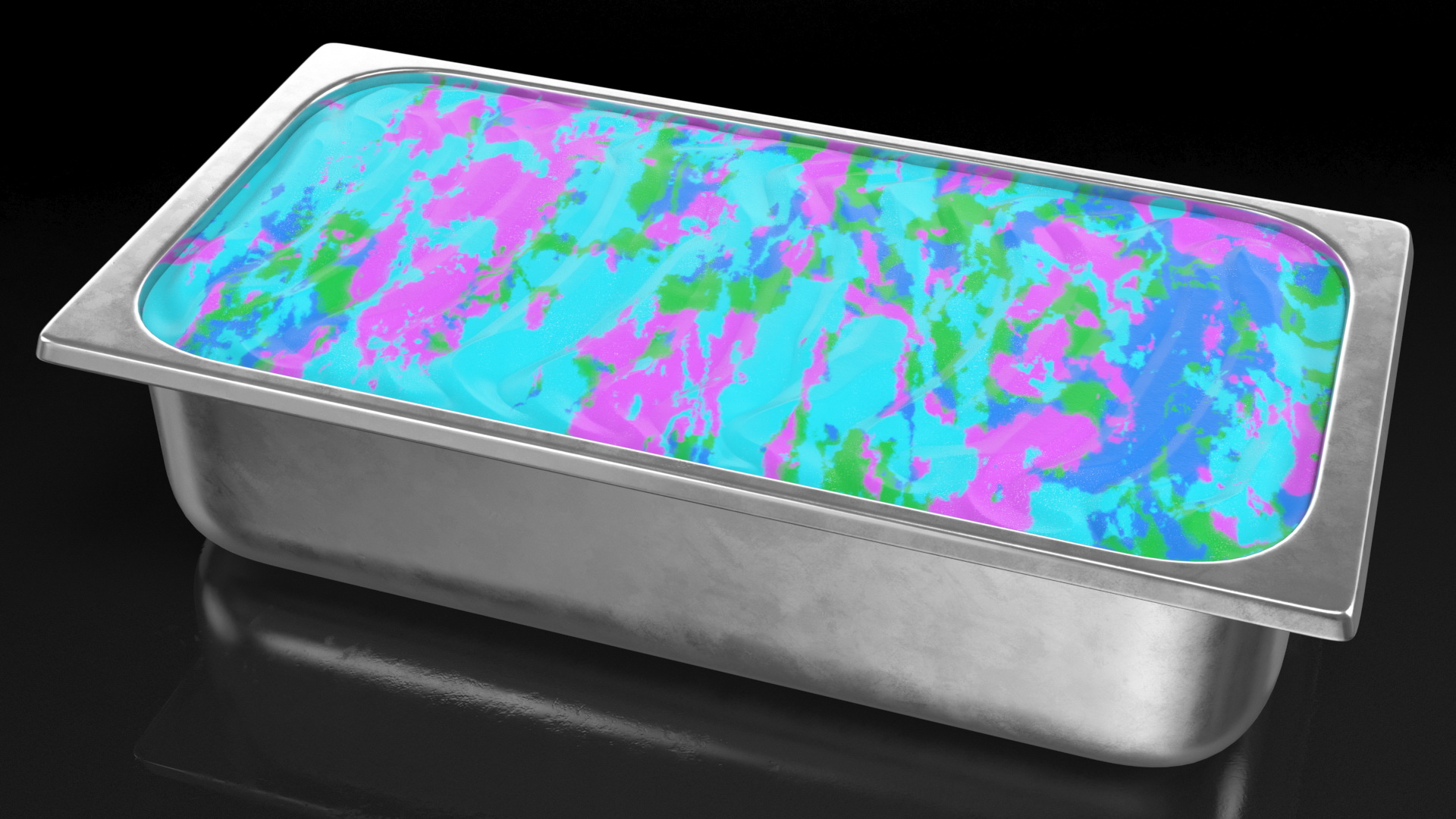 3D Colorful Ice Cream Tray Untouched Surface