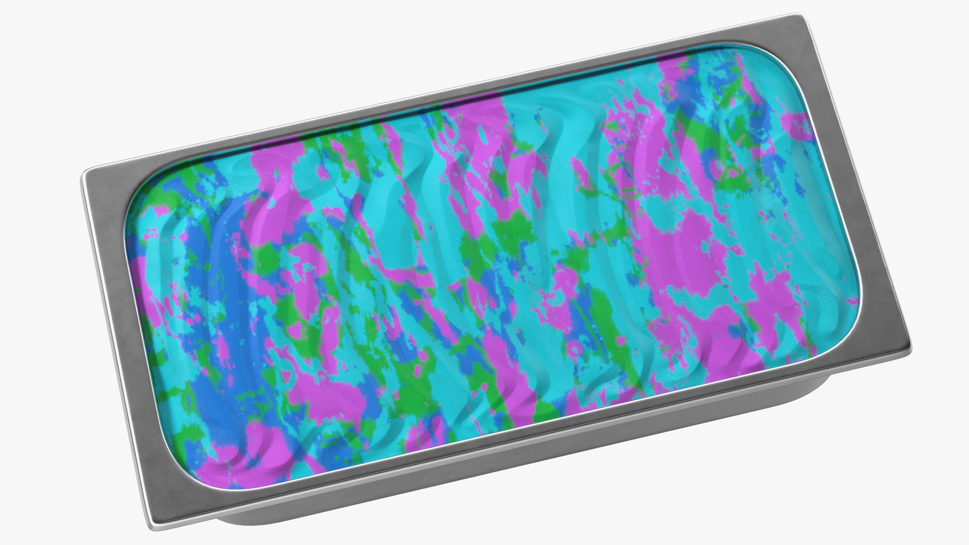 3D Colorful Ice Cream Tray Untouched Surface