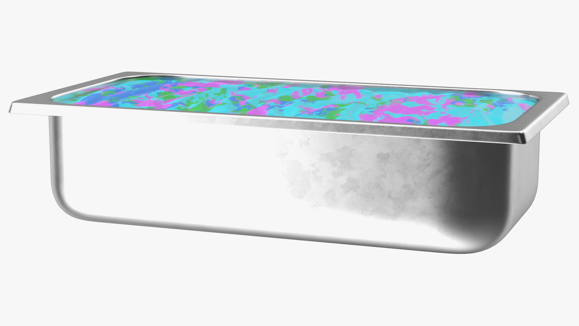 3D Colorful Ice Cream Tray Untouched Surface
