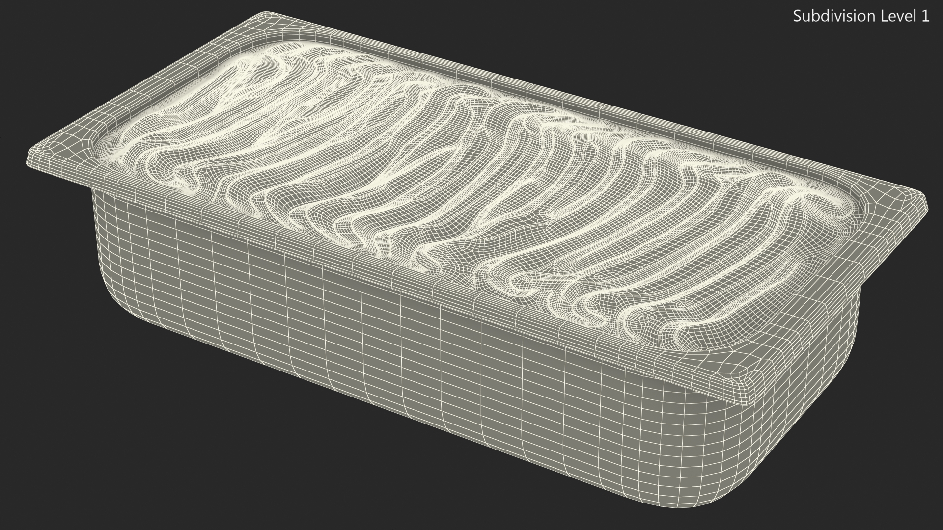 3D Colorful Ice Cream Tray Untouched Surface