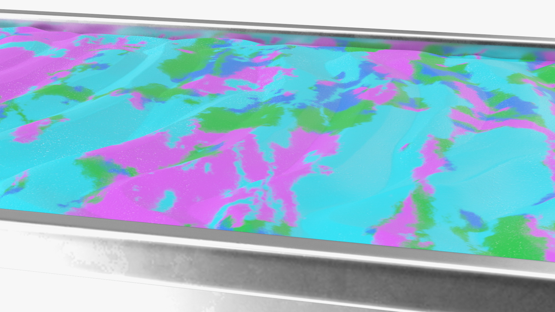 3D Colorful Ice Cream Tray Untouched Surface