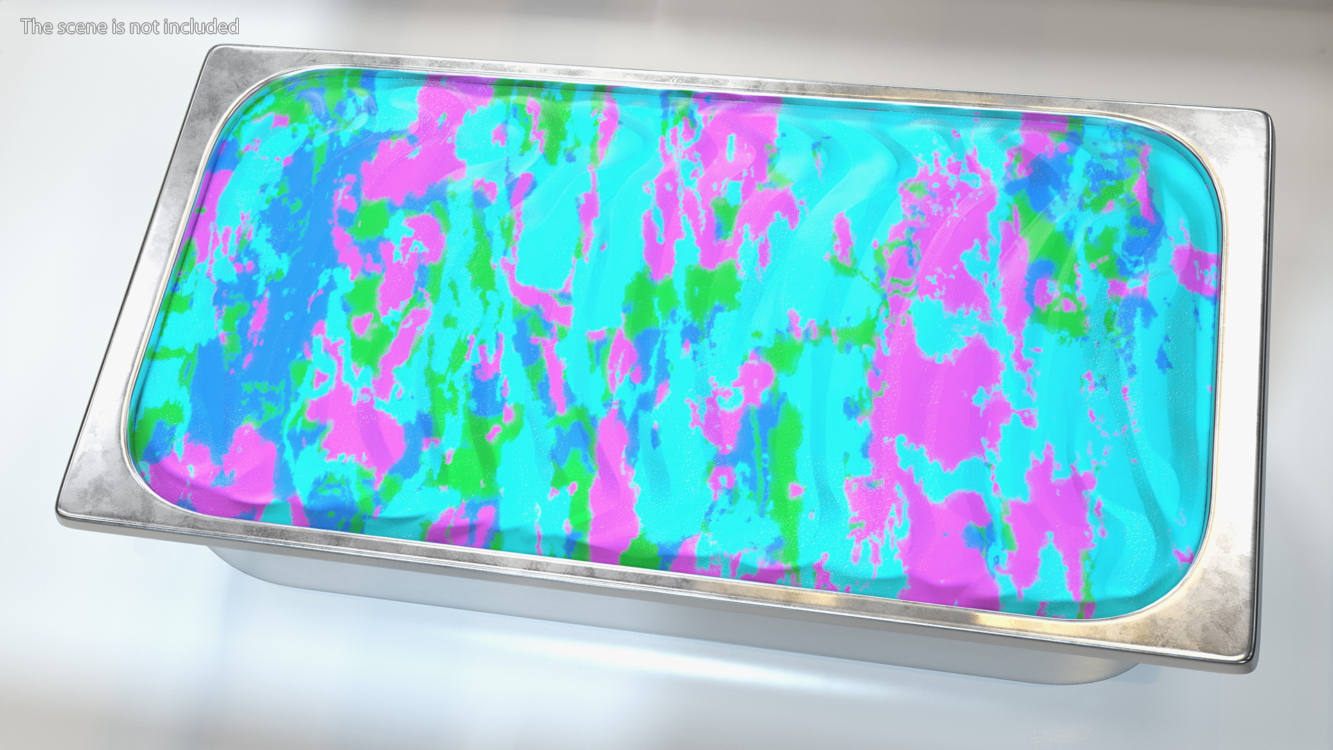 3D Colorful Ice Cream Tray Untouched Surface