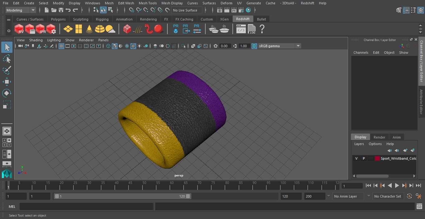 3D Sport Wristband Colored model