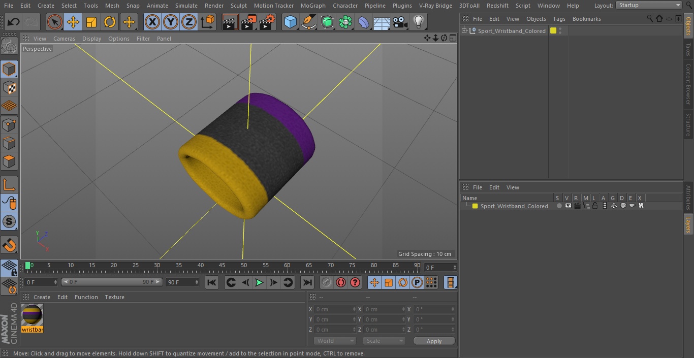 3D Sport Wristband Colored model