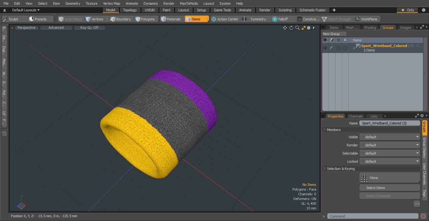 3D Sport Wristband Colored model