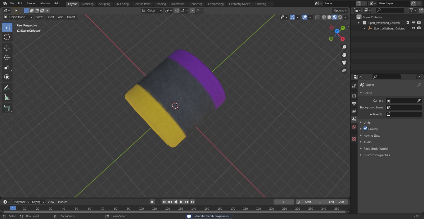 3D Sport Wristband Colored model