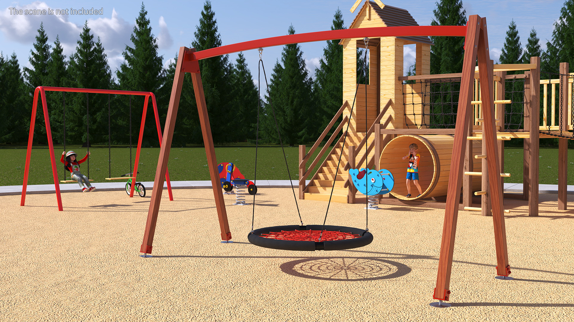 3D model Net Swing for Kids Outdoor Red