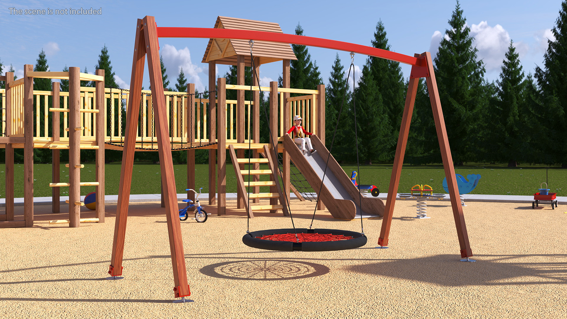 3D model Net Swing for Kids Outdoor Red