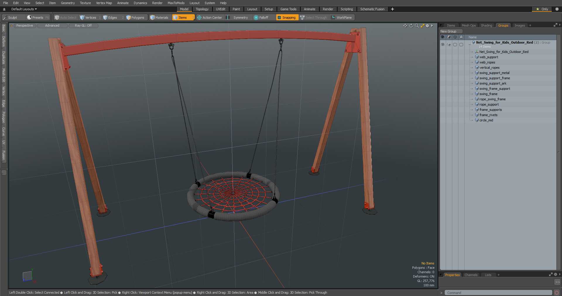 3D model Net Swing for Kids Outdoor Red
