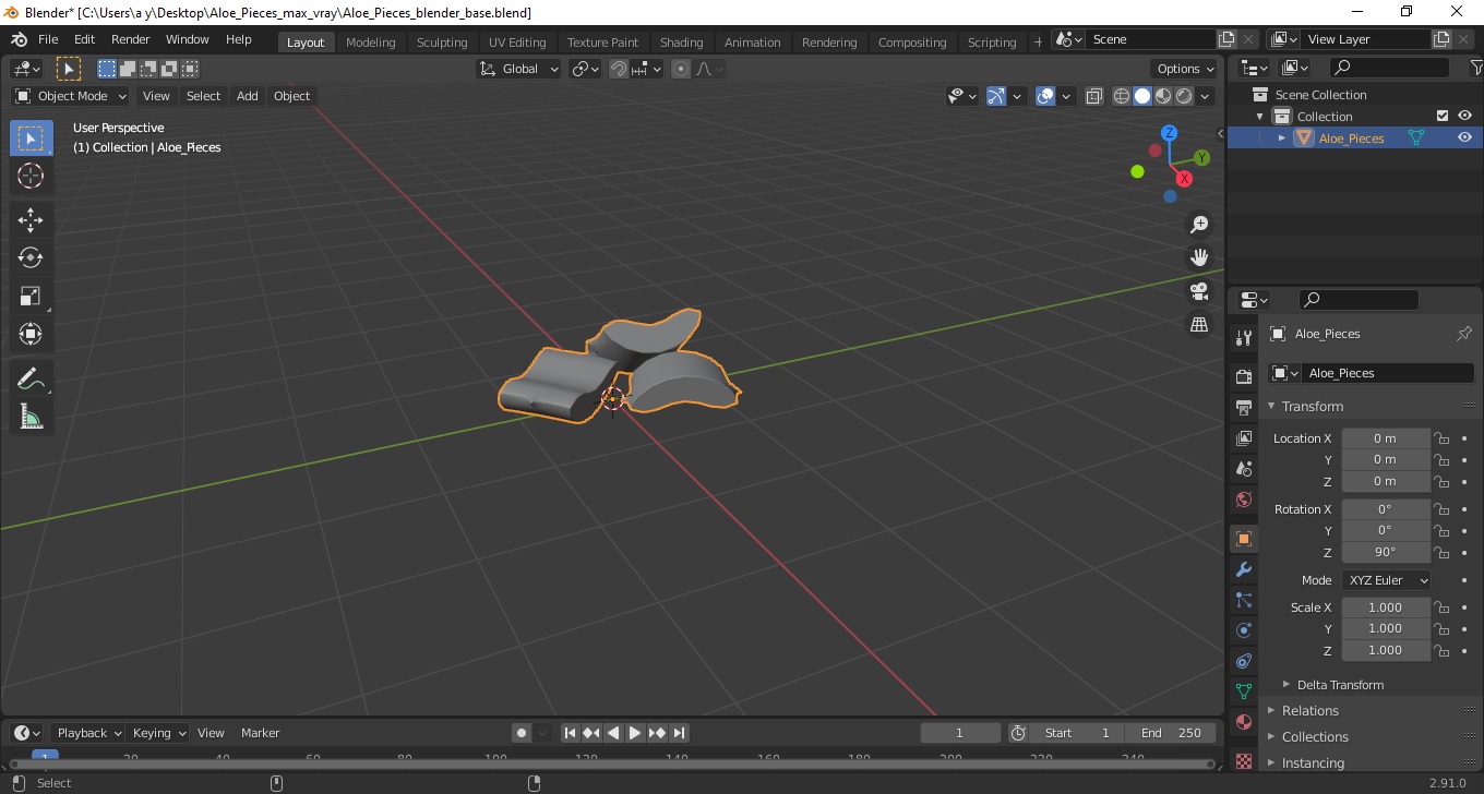 3D Aloe Pieces