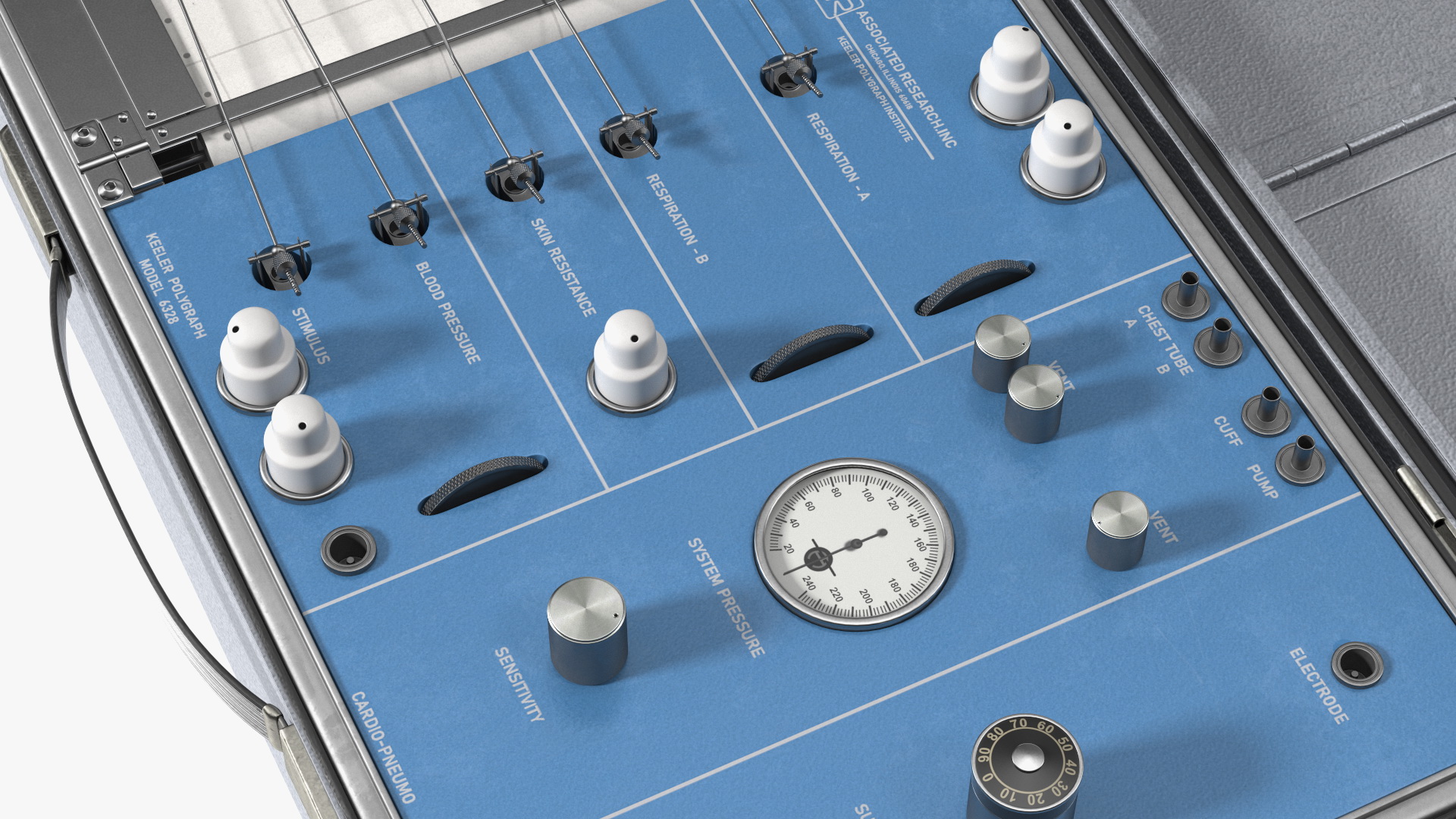 Vintage Polygraph Machine Rigged 3D