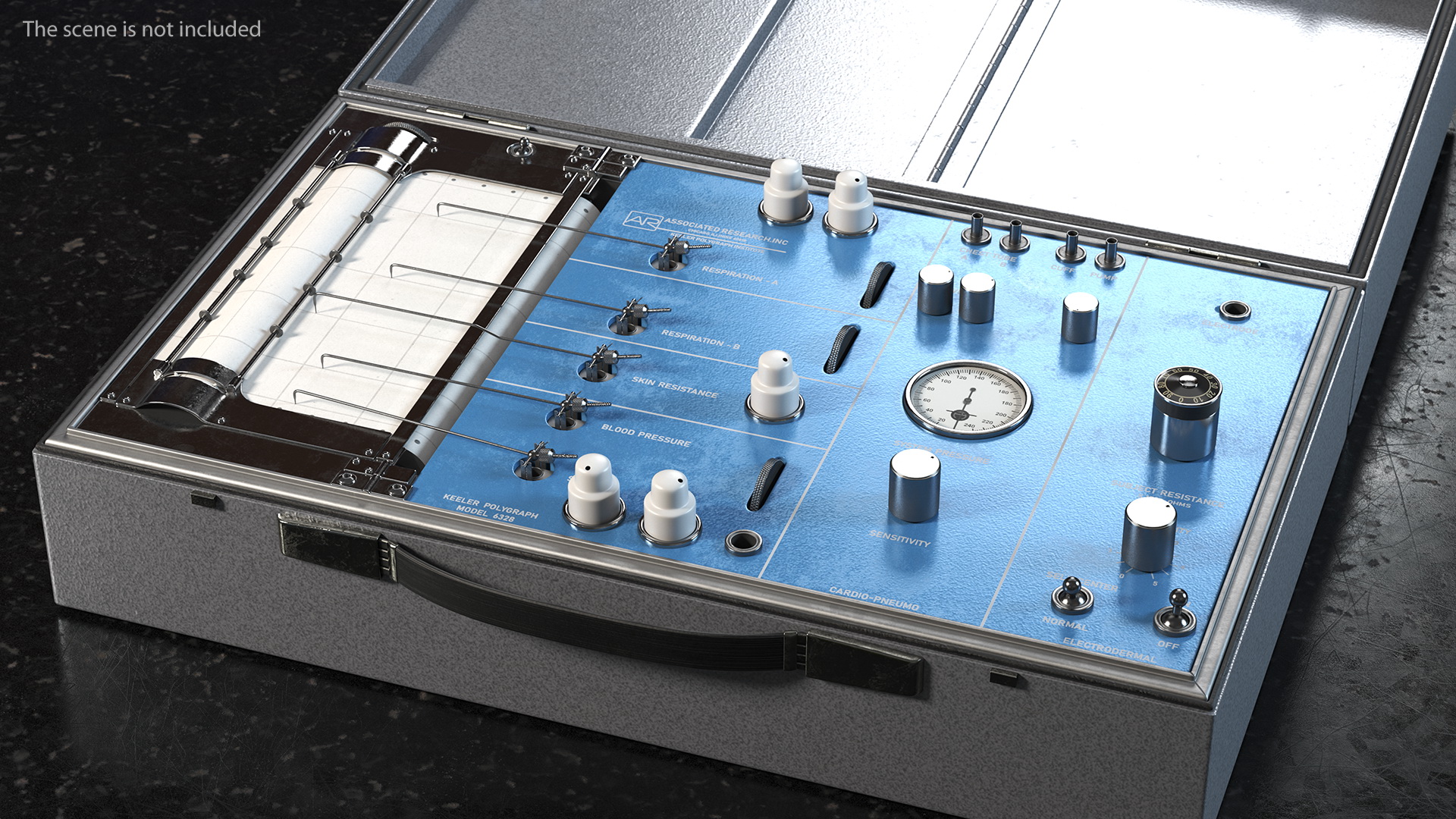 Vintage Polygraph Machine Rigged 3D