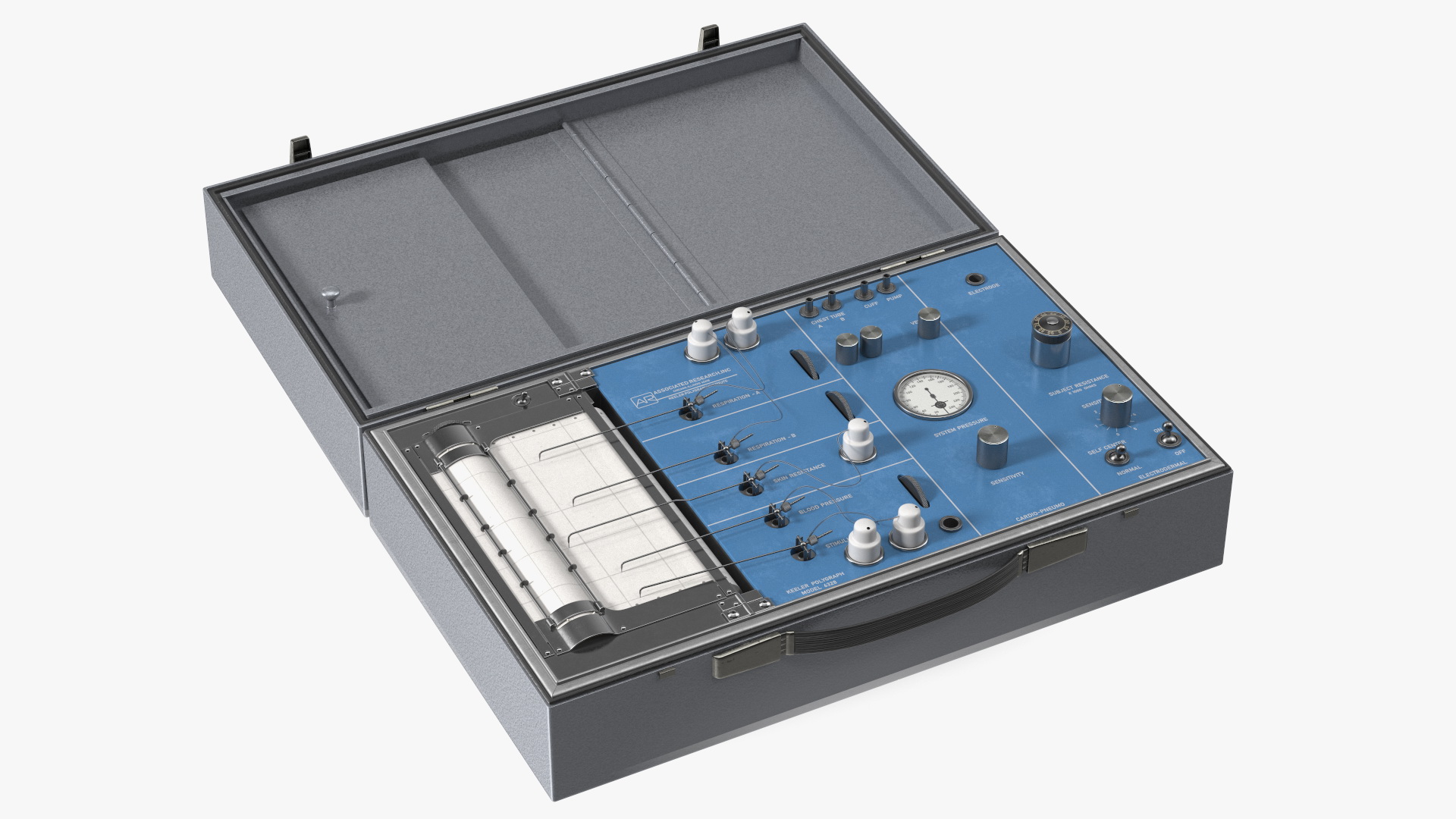 Vintage Polygraph Machine Rigged 3D