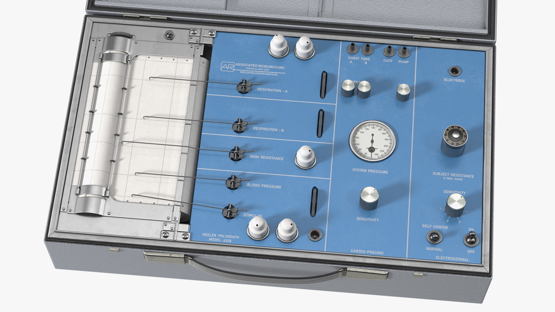 Vintage Polygraph Machine Rigged 3D