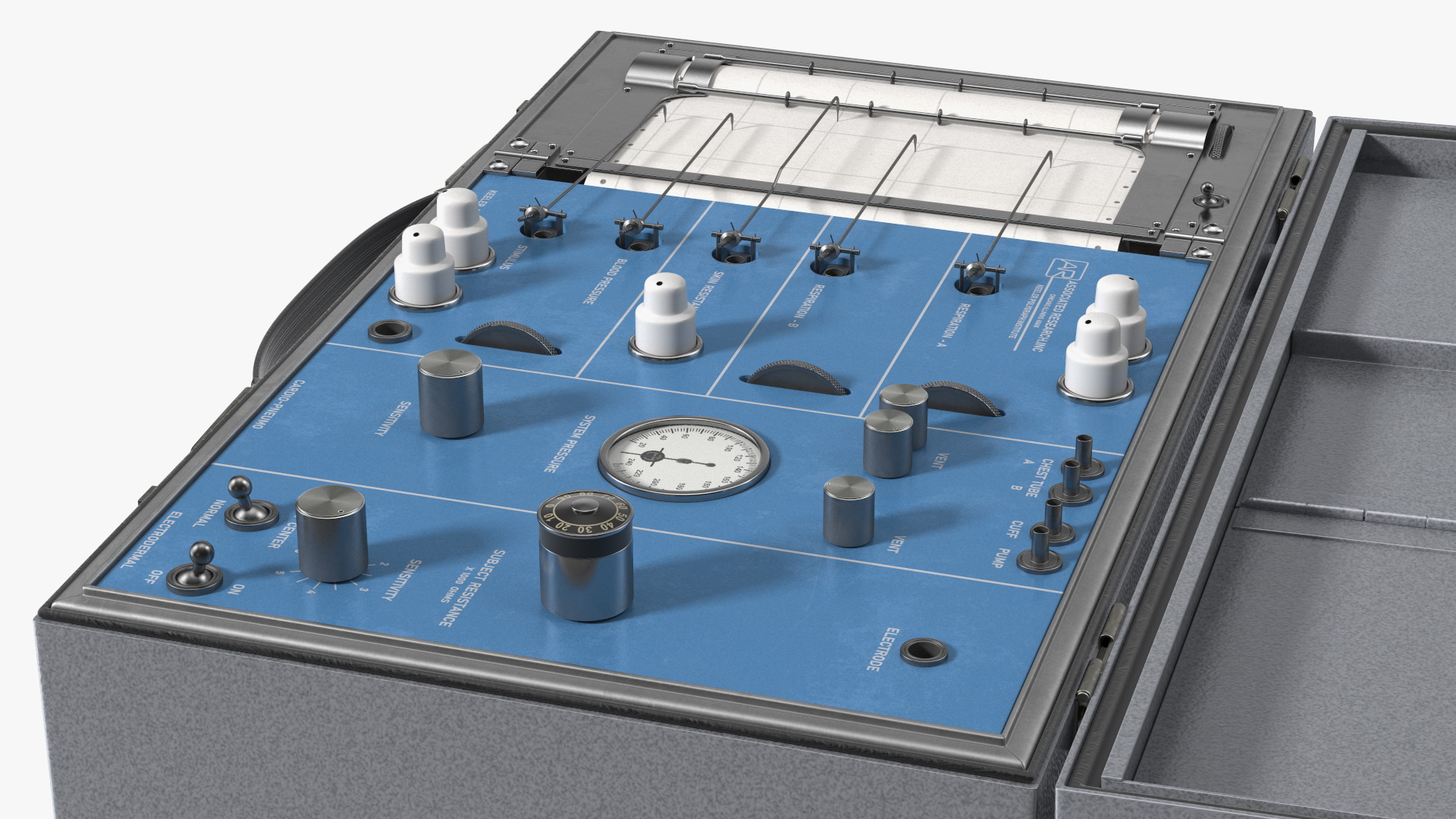 Vintage Polygraph Machine Rigged 3D