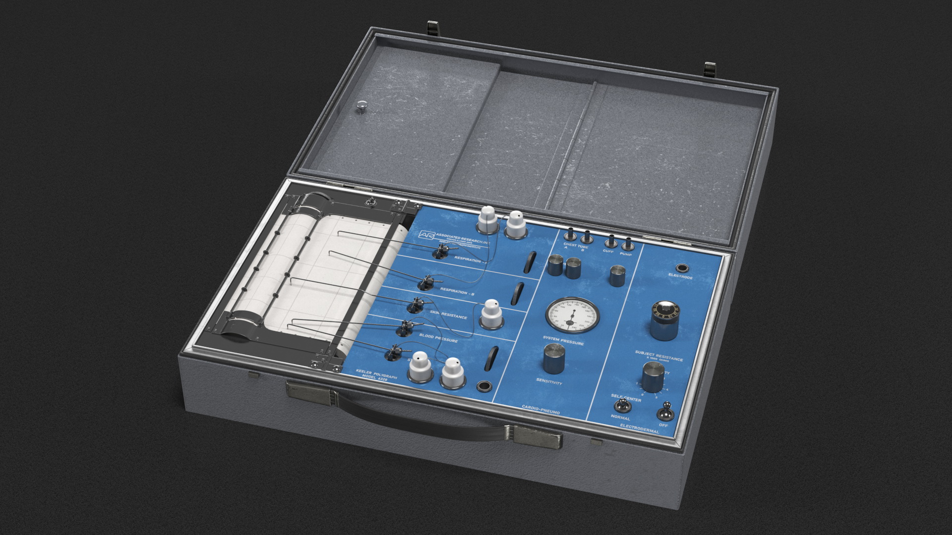 Vintage Polygraph Machine Rigged 3D