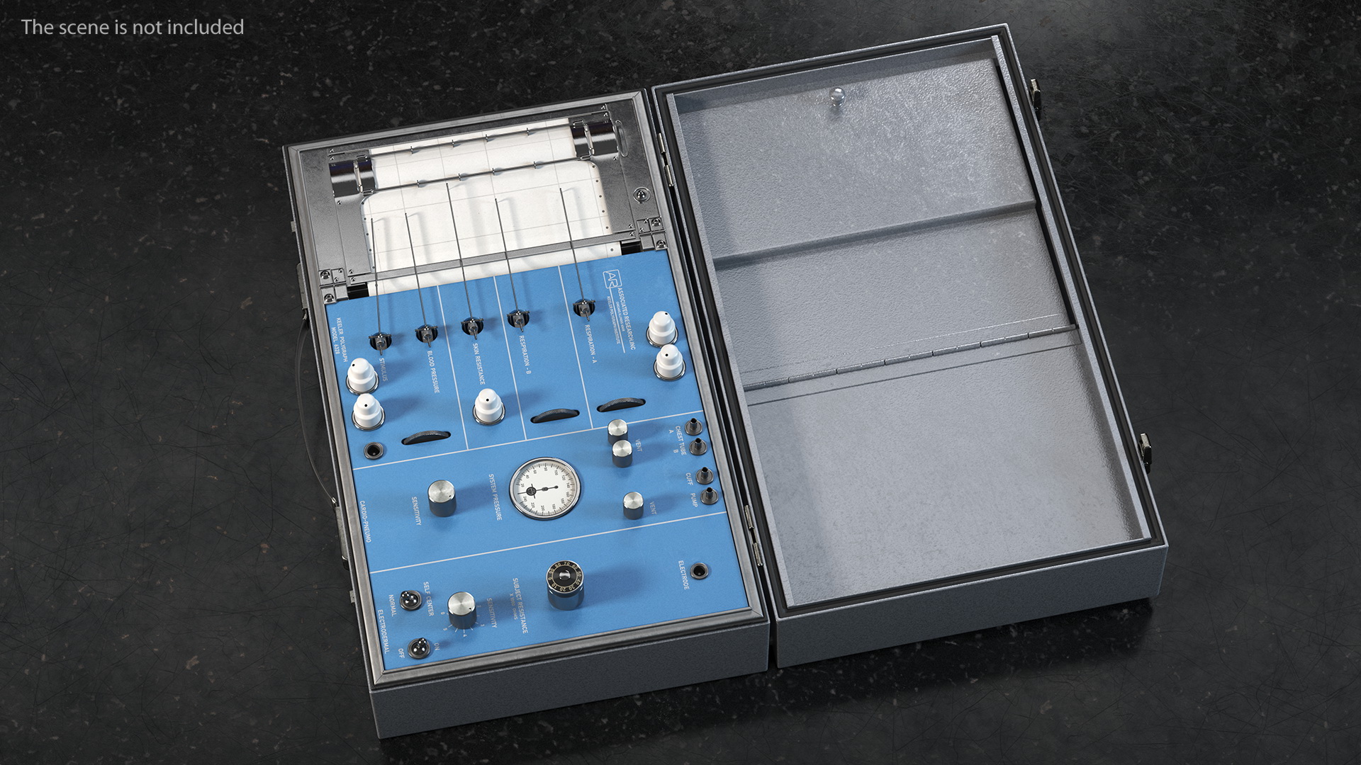 Vintage Polygraph Machine Rigged 3D