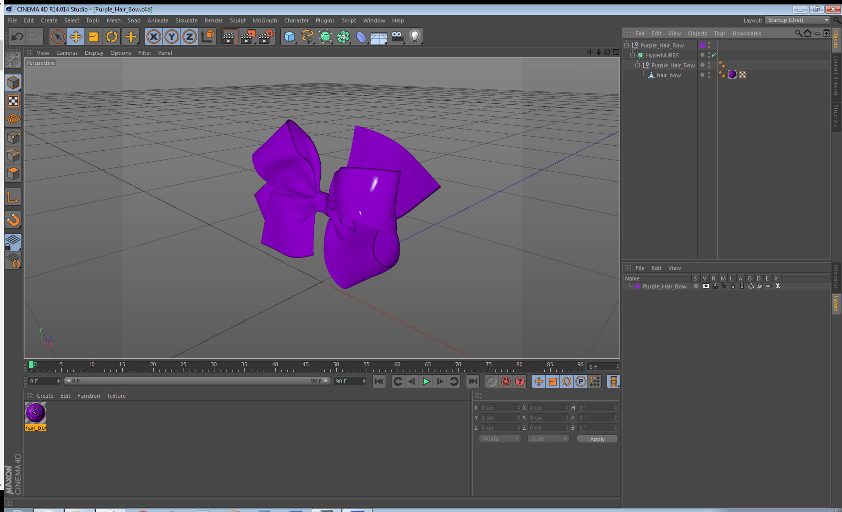 3D model Purple Hair Bow