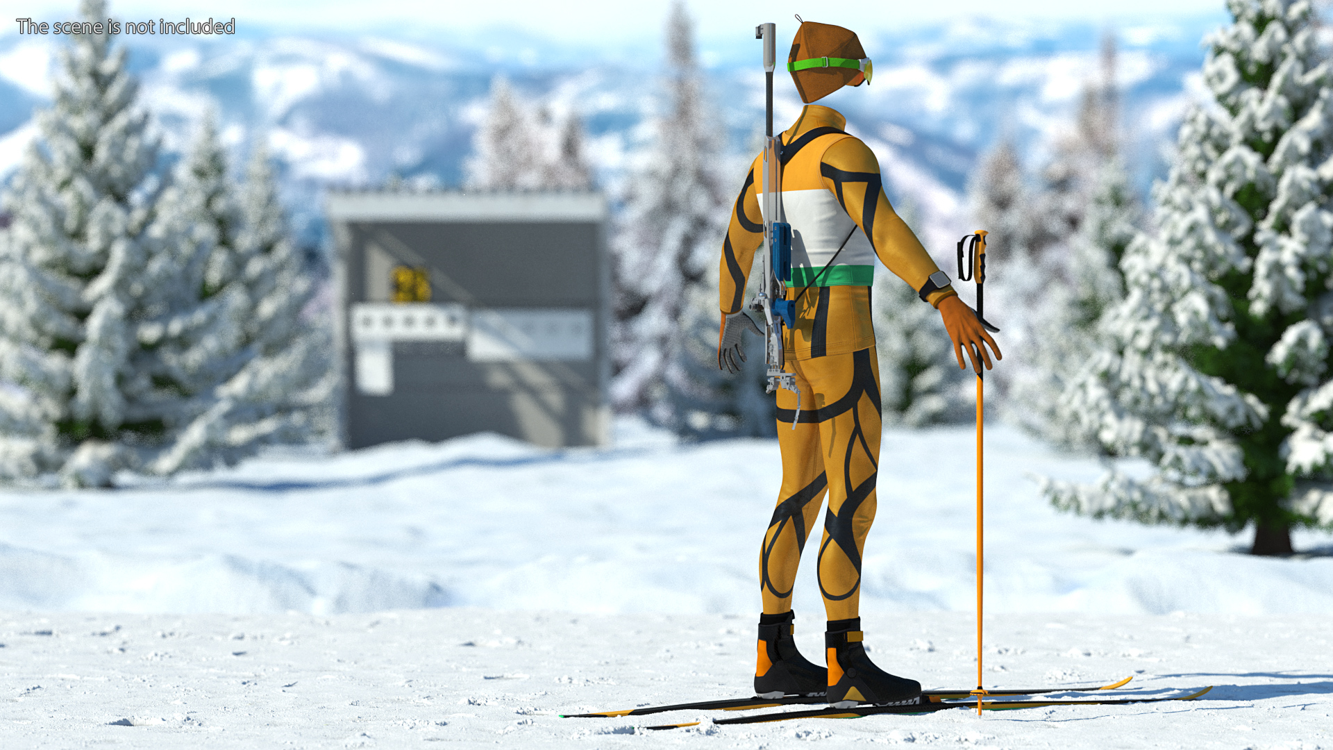 3D Biathlon Athlete Uniform Set model