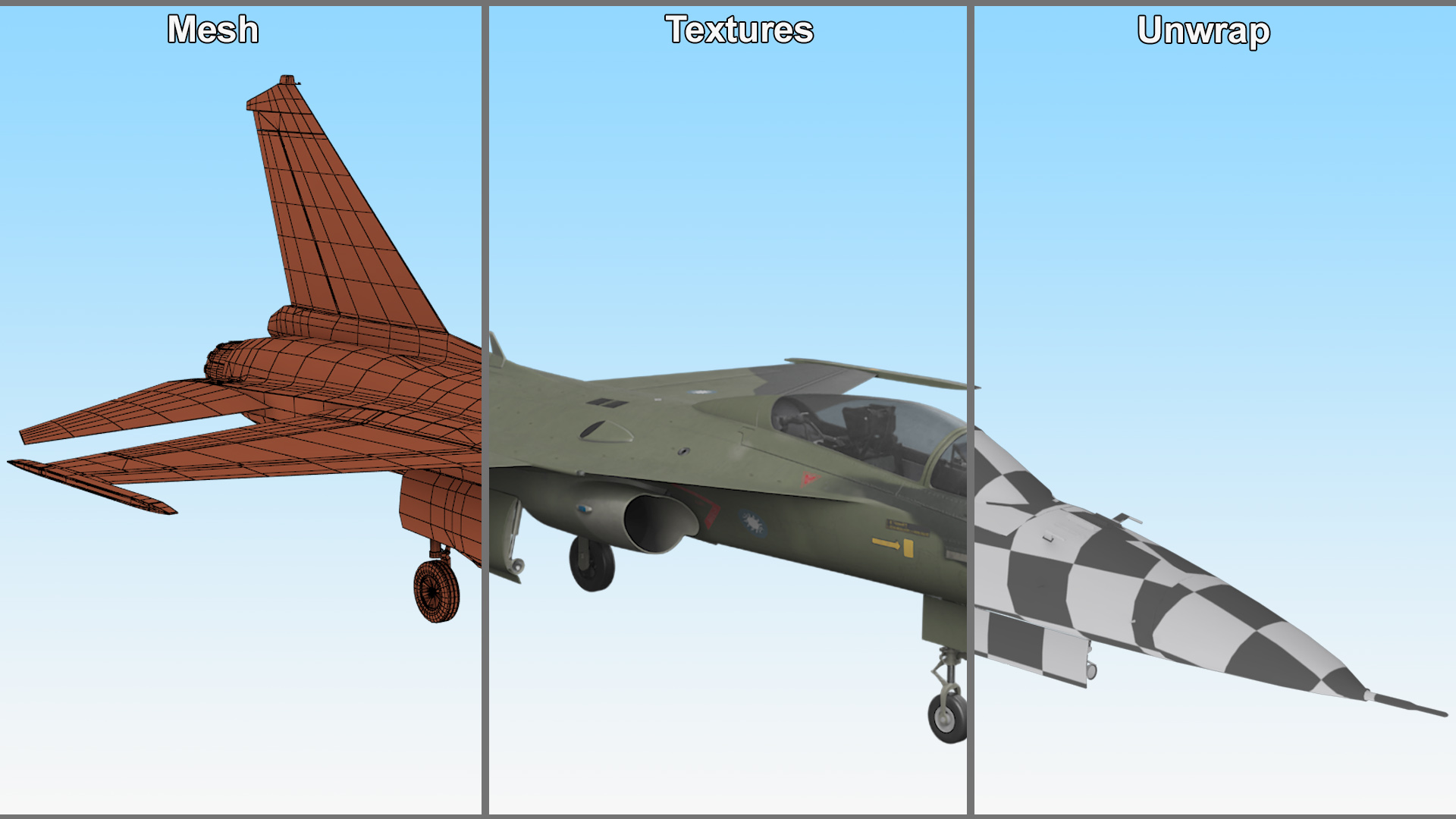 AIDC F-CK-1 Unarmed Fighter Jet Green 3D
