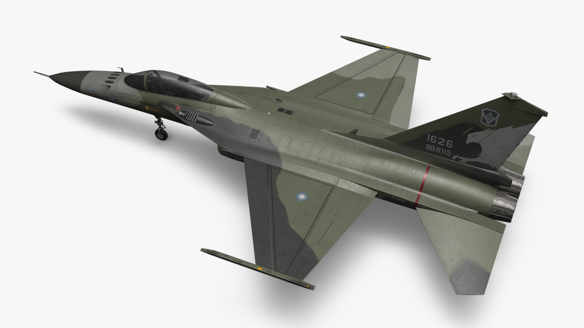 AIDC F-CK-1 Unarmed Fighter Jet Green 3D