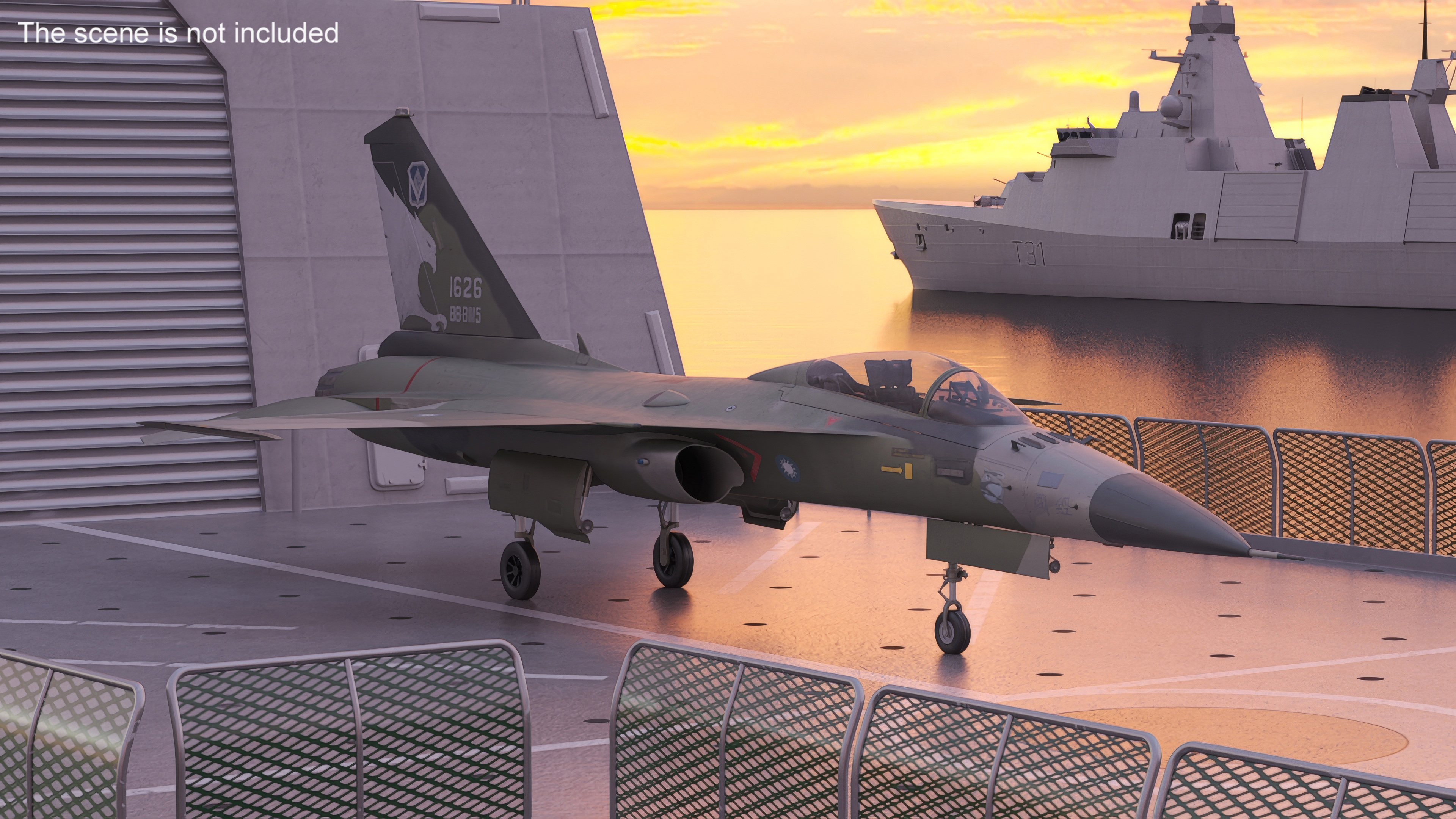 AIDC F-CK-1 Unarmed Fighter Jet Green 3D