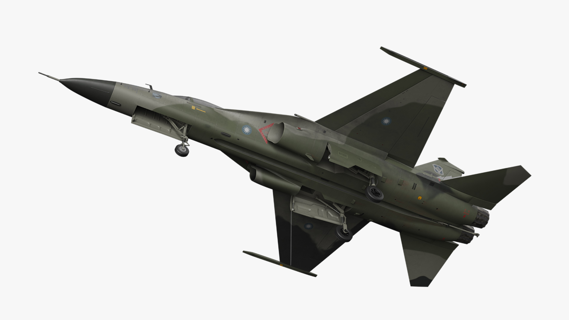 AIDC F-CK-1 Unarmed Fighter Jet Green 3D