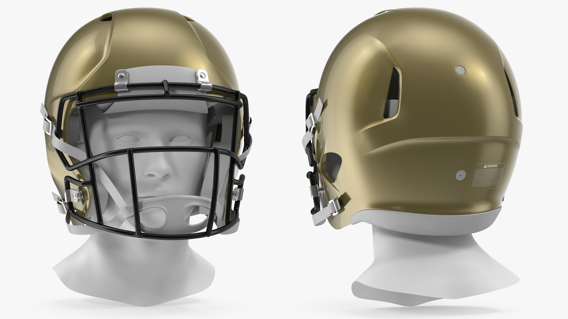 3D Football Helmet on Mannequin Head model