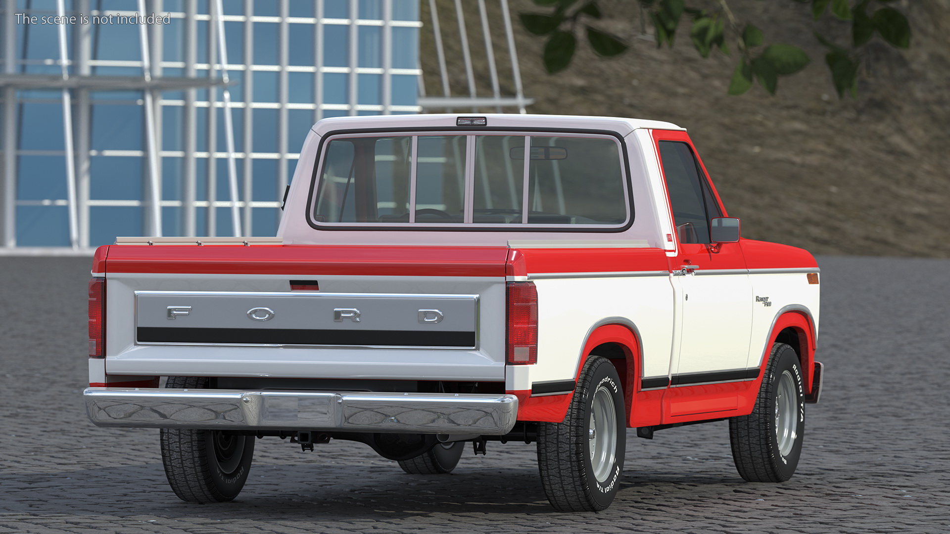 3D model Ford F Series 1980 Pickup Red Simple Interior