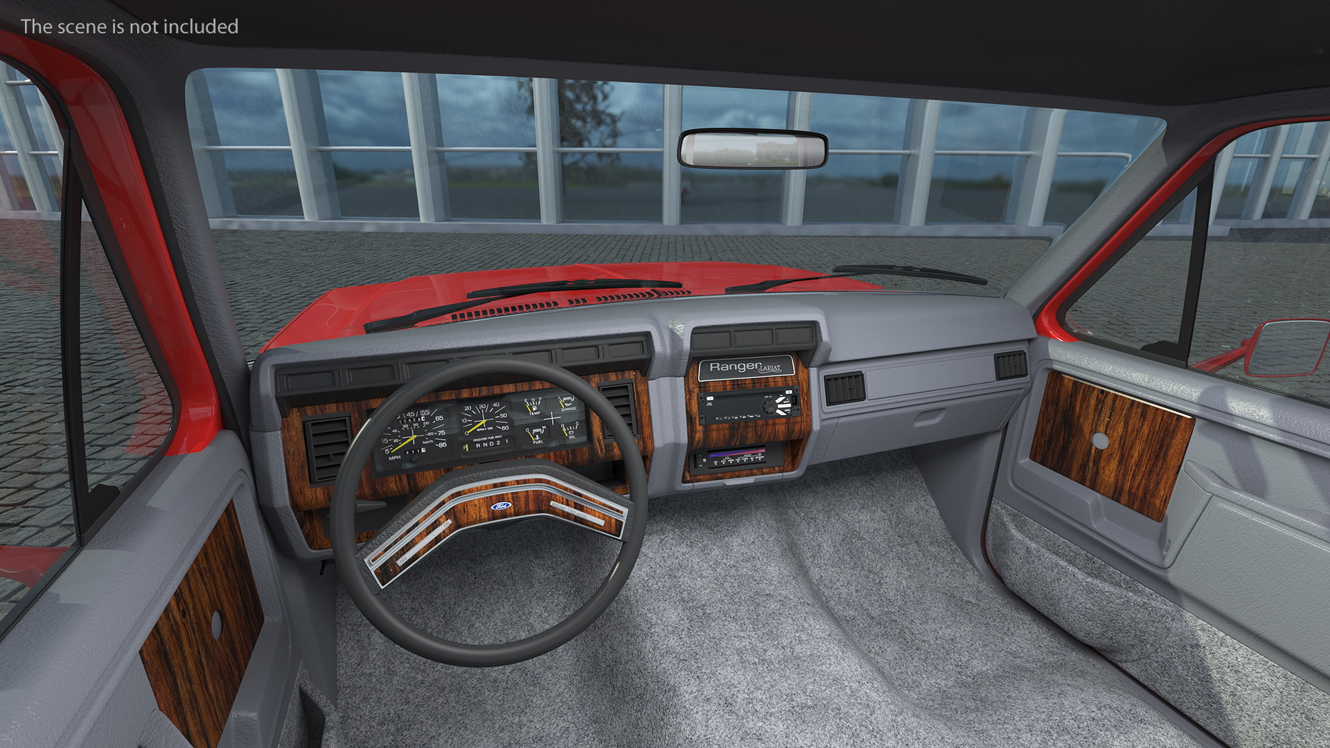3D model Ford F Series 1980 Pickup Red Simple Interior