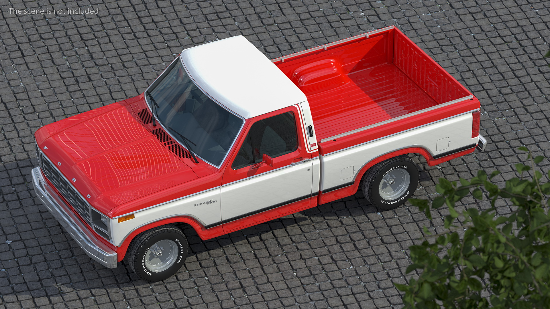 3D model Ford F Series 1980 Pickup Red Simple Interior